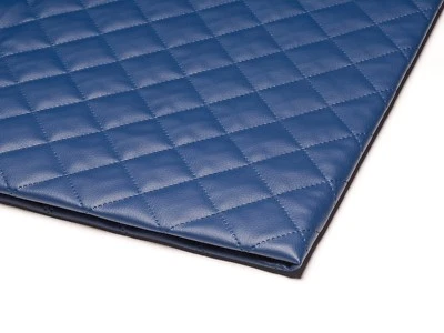 Skaï Matelassé 5x5 simili cuir tissu au mètre Largeur 140cm Couleur: Blue Marin