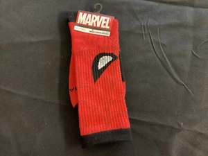 Marvel Spider-Man Web Face Men's Crew Socks 1 pk (Sock Size 10-13, Red) NWT - Picture 1 of 3