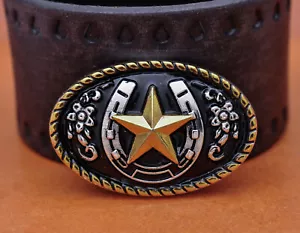 6PC 44*30mm Western Cowboy Horseshoe Rodeo Texas Star Leathercraft CONCHOS Decor - Picture 1 of 10