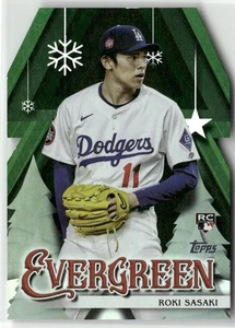 2025 Topps Holiday Roki Sasaki #E-1 Evergreen Die-Cut Dodgers NM - Picture 1 of 2