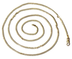 14k yellow gold 24" solid curb link necklace 4.2g 2.0mm - Picture 1 of 9