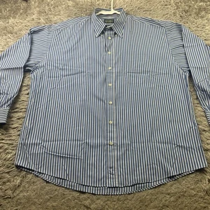 Gitman Bros Dress Shirt Mens 2X Made in USA Dress Striped Blue Pocket - Picture 1 of 10