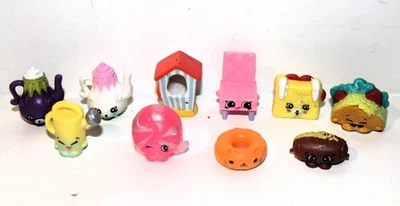 Rare SHOPKINS LOT of 10 Mini FIGURES Mixed Assorted TEAPOTS TACO CANDY CHAIR - Image 1 of 4