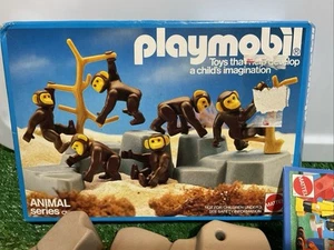 Playmobil 9762 Tierserie Schimpansen Figuren von 1984 alt Vintage Tierserie OVP - Bild 1 von 10