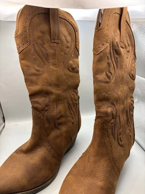 Botas Vaqueras Western Talla 7.5 Marrón Imitación Cuero SGR-Tammy Foto 1 de 4