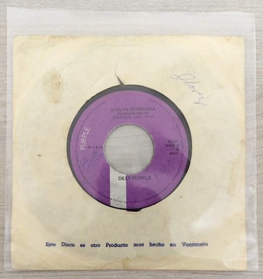 DEEP PURPLE Vuelta Coronaria 1975 PURPLE VENEZUELA 7"  VG - Image 1 of 3