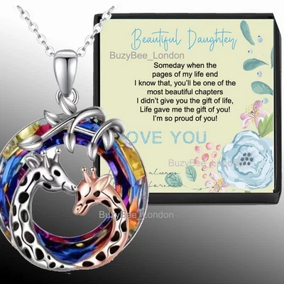 A Mi Hija Regalos de Papá Mamá Collar para Hija Regalos de Cumpleaños Regalo Foto 1 de 3
