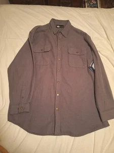 Camicia Polar King 2XLT grigia in flanella con bottoni a pressione morbida da lavoro, lavoro, casual - Foto 1 di 7