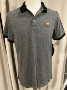 Polo corto Disney Rainbow Collection para hombre talla 2L gris con ribete negro nuevo con etiquetas - Imagen 1 de 7