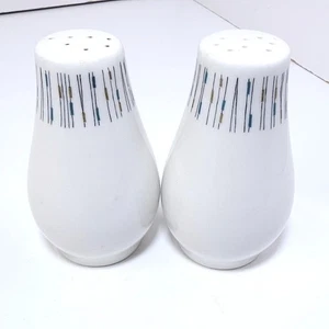 MCM Syracuse Jackstraws Salz Pfefferstreuer 3,5 Zoll mehrfarbig gestreift Porzellan - Bild 1 von 5