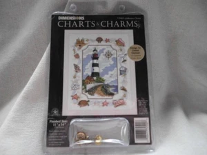 DIMENSIONS CHARTS & CHARMS 72500 LIGHTHOUSE CHARM ~ REMAINS IN ORIGINAL PACKET - Picture 1 of 4