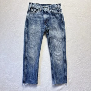 Jeans Levis 28 x 25 505 C arancione linguetta lavaggio acido grunge alternativo orlo grezzo crop - Foto 1 di 13