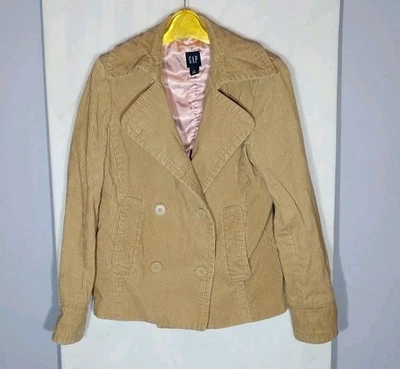 Chaqueta Abrigo Vintage Gap Para Mujer Pana Guisante Talla M Tostado Rosa Forrada Y2K Preppy Boho Foto 1 de 4