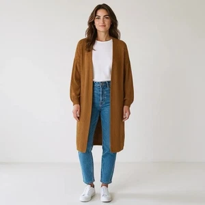 Heartloom Womens Medium Brown Long Sleeve Open Front Knit Cardigan Sweater - Picture 1 of 6