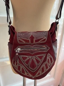 Isabel Marant Ballwin Crossbody Tasche Wildleder in Burgundy *Sehr Gut* - Bild 1 von 7