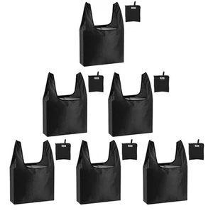 Large Reusable Bags Shopping Washable Foldable 6 Pack Grocery Bags Heavy Duty... - Picture 1 of 7