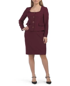 Nipon Wine Burgundy 2 Piece Jacket Blazer eBay skirt Suit Sz 12 $198 - Picture 1 of 2