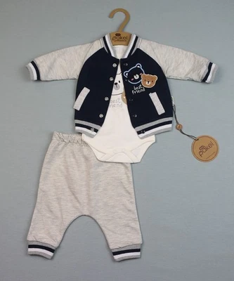 MINIPAKEL NEU Baby Body langarm ,Hose, Jacke Outfit/Set Jungen