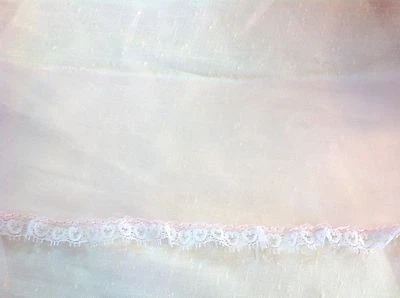 Light Pink Sheer Lace Trim    4 inches wide     2 yards - Image 1 of 2