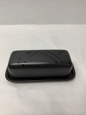 Plato de mantequilla Pfaltzgraff negro con tapa de sol de medianoche una barra de gres de 1/4 lb Foto 1 de 4