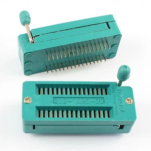 2Pcs New Gold Plated Pins 1.778mm Pitch 32 Pin DIP Narrow ZIF Test IC Socket - Bild 1 von 6