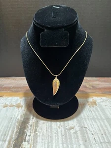 Park Lane Leaf 30" Tarnished Gold Toned Modern Heart Necklace Pre-Owned - Picture 1 of 6