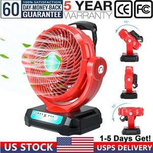 Portable Handheld Jobsite Fan Outdoor Fan for Milwaukee 18V Battery with AC Cord - Picture 1 of 8