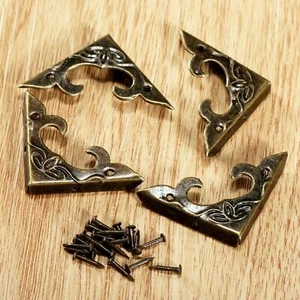 20pc Antique Decorative Corner Edge Protector Cover Jewelry Gift Box Wooden Case - Photo 1 sur 19