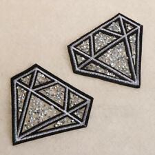 2PCS Hot Drilling Diamond Parches Embroidered Iron on Patches for Clothing DIY