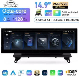 8+128GB AUTORADIO GPS BMW X5 E70 X6 E71 Android 14 WIFI 4G 14.9" CCC CARPLAY Nav - Bild 1 von 20