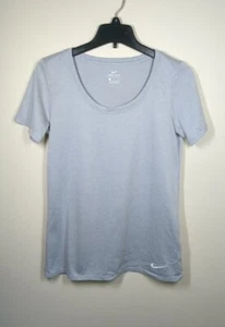 WOMENS NIKE DRI-FIT SHORT SLEEVE T-SHIRT LOGO SIZE WOMENS SMALL GRAY - Picture 1 of 6