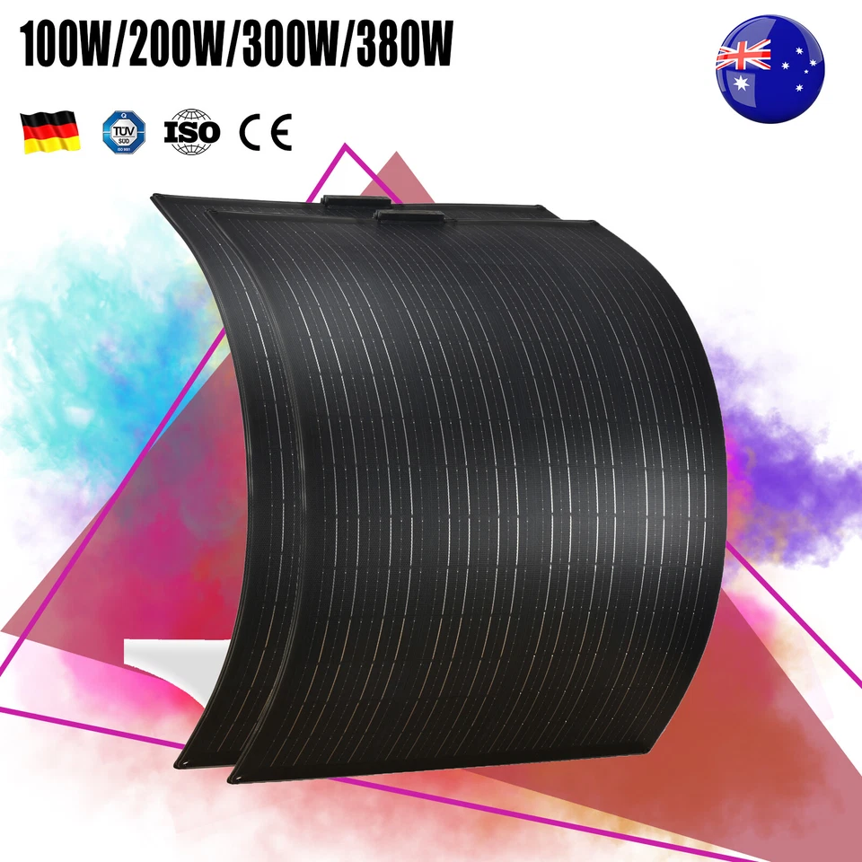 100W 200W 300W 380W Flexible Solar Panel 12V Portable Power Mono Battery Charger - image 1 of 1