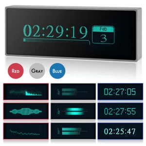 VFD Music Spectrum Display Desk Clock MIC+LINE Sound Level Indicator Dot Matrix - Picture 1 of 15