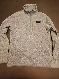 Patagonia Better Sweater Women's Medium Gray Quarter Zip Fleece Jacket Pocket - Picture 1 of 8
