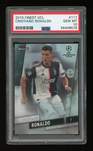 2019 Topps Finest UEFA CRISTIANO RONALDO #111 REFRATTORE Variazione SP PSA 10 Gemme - Foto 1 di 2