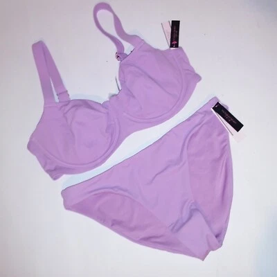 Bikini de natación Victoria Secret 36DD superior medio inferior púrpura liso cabestrillo copa nuevo Foto 1 de 4