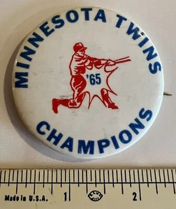 Minnesota Twins 1965 World Series Pinback Button Pin scharfer Zustand siehe Fotos - Bild 1 von 2