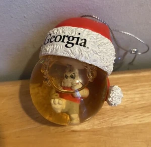 UNIVERSITY OF GEORGIA SCHNEEKUGEL MASKOTTCHEN WEIHNACHTSSCHMUCK - Bild 1 von 9