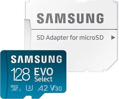 SAMSUNG EVO Micro SD Memory Card + Adapter, 128GB microSDXC Full HD & 4K UHD (Z) - Image 1 of 4