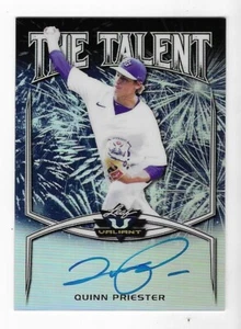 Quinn Priester 2019 LEAF VALIANT DRAFT MLB AUTOGRAPH CARD Brewers AUTO SP/25 RC - Picture 1 of 2