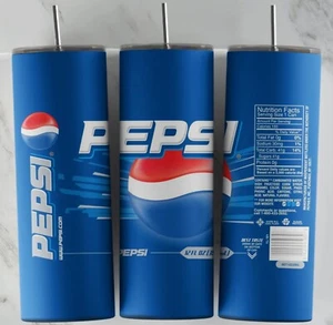 Pepsi Soda 20 Unzen dünner isolierter Reisebecher Deckel Strohhalm - Bild 1 von 3