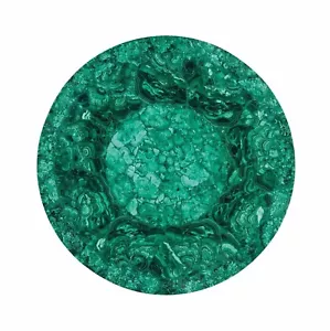 Tavolino da caffè 24" rotondo artigianale in pietra malachite interno unico ed elegante - Foto 1 di 8