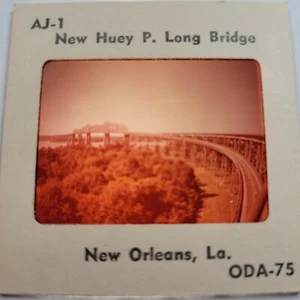 Nueva Orleans New Huey P. Puente Largo Aéreo Río Mississippi Tobogán de Acero Años 50 - Imagen 1 de 2