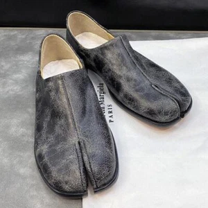 Mocassini slip on casual uomo donna punta spaccata vera pelle di mucca scarpe basse tg - Foto 1 di 19