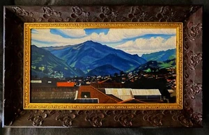 Signed Framed Original Impressionist Oil Painting - Italian Mountain Village - Picture 1 of 6