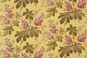 SANDERSON CURTAIN FABRIC DESIGN Pavia 0.60 METRE 100% LINEN LINDEN/PLUM - Picture 1 of 6