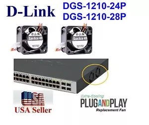 2x New Replacement Fans for D-Link DGS-1210-24P DGS-1210-28P DGS-1210-28MP - Picture 1 of 5