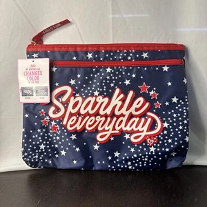 Justice Color Changing Sparkle Everyday Bikini Swim Bag “NEW” Red White Blue - Picture 1 of 3