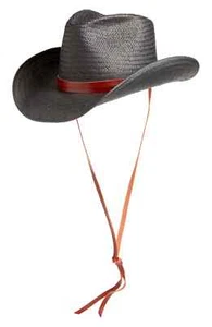 rag & bone 297235 O'Hara Straw Cowboy Hat, Size Small in Black - Picture 1 of 2