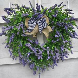 Valentine's Day Heart Wreath Lavender Wreath for Dinner Wall Outdoor Indoor Home